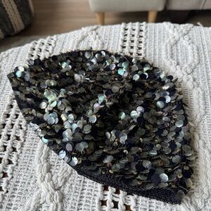 Vintage Black Sequins Hat Classic Accessory